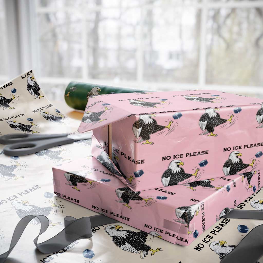 American Eagle No Ice Please Wrapping Paper Roll Minneapolis Support Gift TS12 Light Pink Print Your Wear