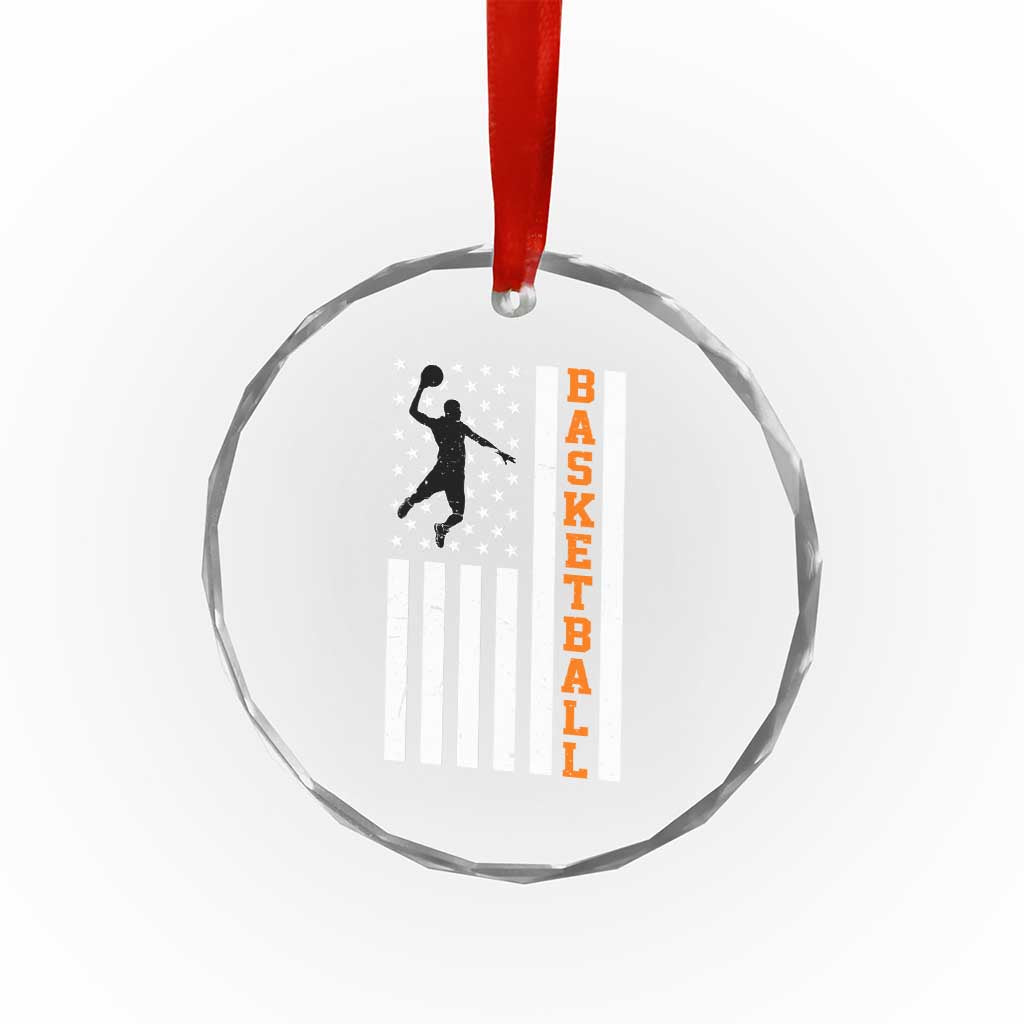 American Flag Basketball Crystal Glass Ornament Patriotic Sports Lover Gift TS12 Print Your Wear