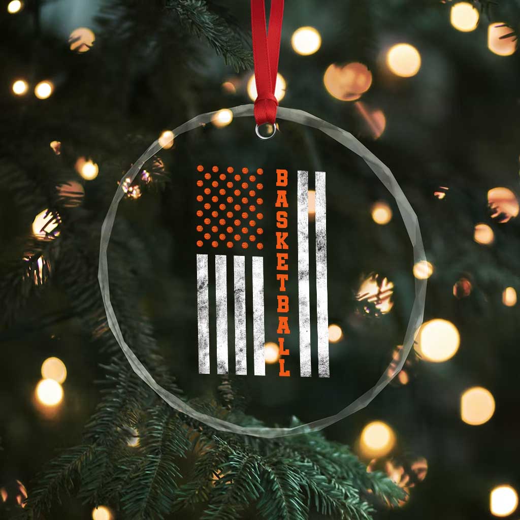 American Flag Basketball Crystal Glass Ornament USA Sports Fan TS12 Print Your Wear