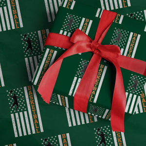 American Flag Basketball Wrapping Paper Roll Patriotic Sports Lover Gift TS12 Green Print Your Wear