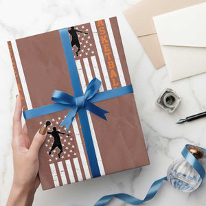 American Flag Basketball Wrapping Paper Roll Patriotic Sports Lover Gift TS12 Mocha Print Your Wear
