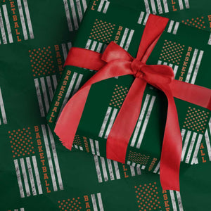 American Flag Basketball Wrapping Paper Roll USA Sports Fan TS12 Green Print Your Wear