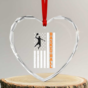 American Flag Basketball Heart Crystal Glass Ornament Patriotic Sports Lover Gift TS12 Transparent Glass 3'' Heart Print Your Wear