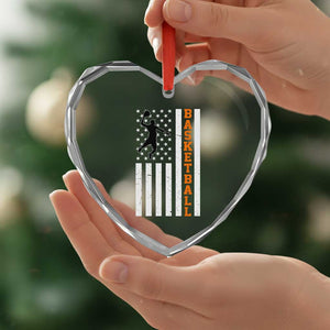 American Flag Basketball Heart Crystal Glass Ornament Patriotic Sports Lover Gift TS12 Print Your Wear