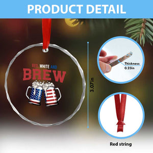 American Flag Beer Lover Crystal Glass Ornament Red White And Brew TS12 Print Your Wear