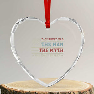American Flag Dachshund Dad Heart Crystal Glass Ornament The Man The Myth The Snack Dealer TS12 Transparent Glass 3'' Heart Print Your Wear