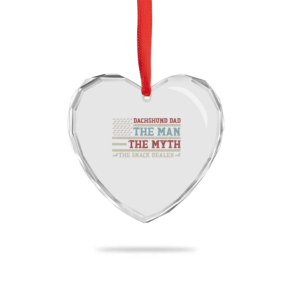 American Flag Dachshund Dad Heart Crystal Glass Ornament The Man The Myth The Snack Dealer TS12 Print Your Wear