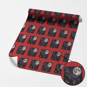 American Flag Dragonfly Patriotic 4th Of July Wrapping Paper Roll