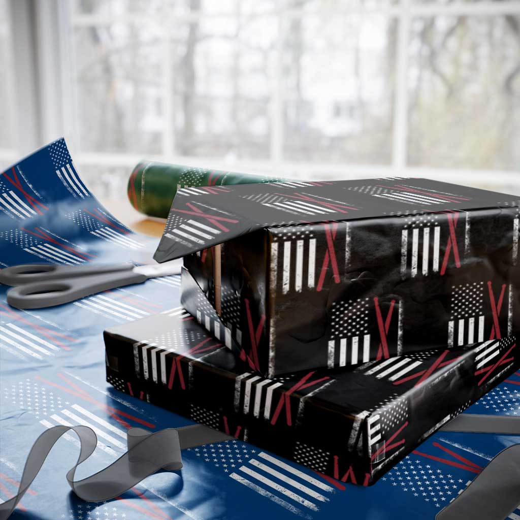 American Flag Drumsticks Wrapping Paper Roll USA Drummers Vintage Drum Sticks TS10 Black Print Your Wear