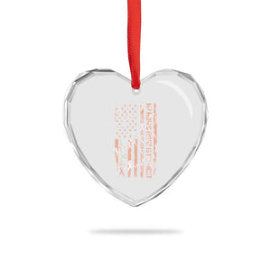 American Flag Endometrial Cancer Support Heart Crystal Glass Ornament My Moms Fight My Fight