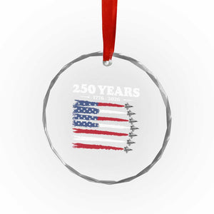 American Flag Fighter Jets Crystal Glass Ornament USA 250 Years Of Freedom TS12 Print Your Wear
