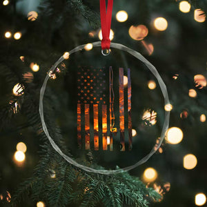 American Flag Fishing Crystal Glass Ornament Fish Fisher Fisherman Fishing Rod Sunset TS10 Print Your Wear