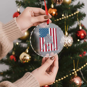American Flag Football Crystal Glass Ornament Cool Distressed Vintage Patriotic Football Player TS10 Print Your Wear