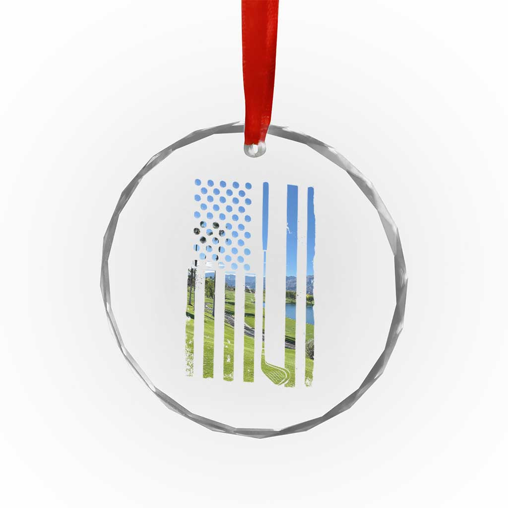 American Flag Golf Crystal Glass Ornament Golfer Funny Golf Club Golfing TS10 Print Your Wear