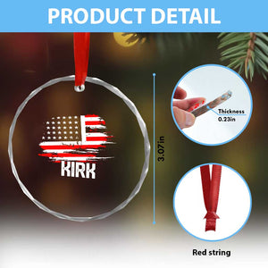 American Flag Kirk Crystal Glass Ornament Distressed Patriotic Team Charlie Tribute TS02 Print Your Wear