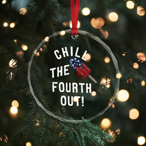 American Flag Popsicle Crystal Glass Ornament Chill The Fourth Out