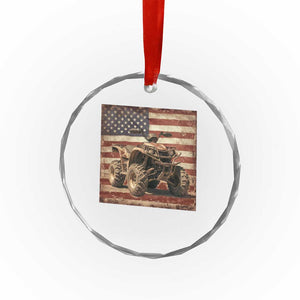 American Flag Quad 4 Wheeler Crystal Glass Ornament Vintage Retro Cool ATV Quadrider Off Road Clothing TS10 Print Your Wear