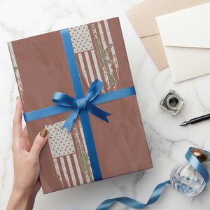 American Flag Second Amendment Wrapping Paper Roll Guns Weapons Rifles 2A Amendment Fathers Day US Flag TS02 Mocha Print Your Wear