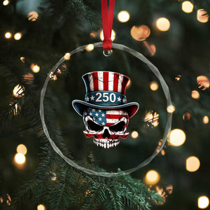 American Flag Skull Patriotic Pride Crystal Glass Ornament USA 250 Anniversary TS12 Print Your Wear