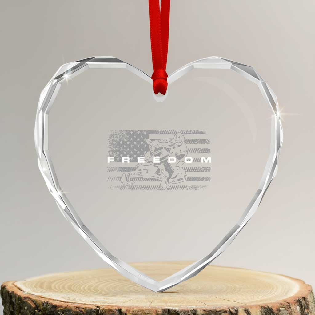 American Flag Snowmobile Freedom Winter Sport Heart Crystal Glass Ornament TS11 Transparent Glass 3'' Heart Print Your Wear