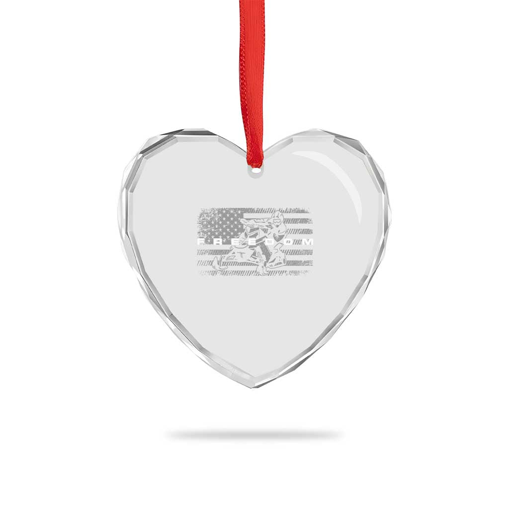 American Flag Snowmobile Freedom Winter Sport Heart Crystal Glass Ornament TS11 Print Your Wear