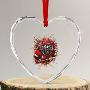 American Football Fan Wolf Spirit Heart Crystal Glass Ornament Game Day Lifestyle TS12 Transparent Glass 3'' Heart Print Your Wear