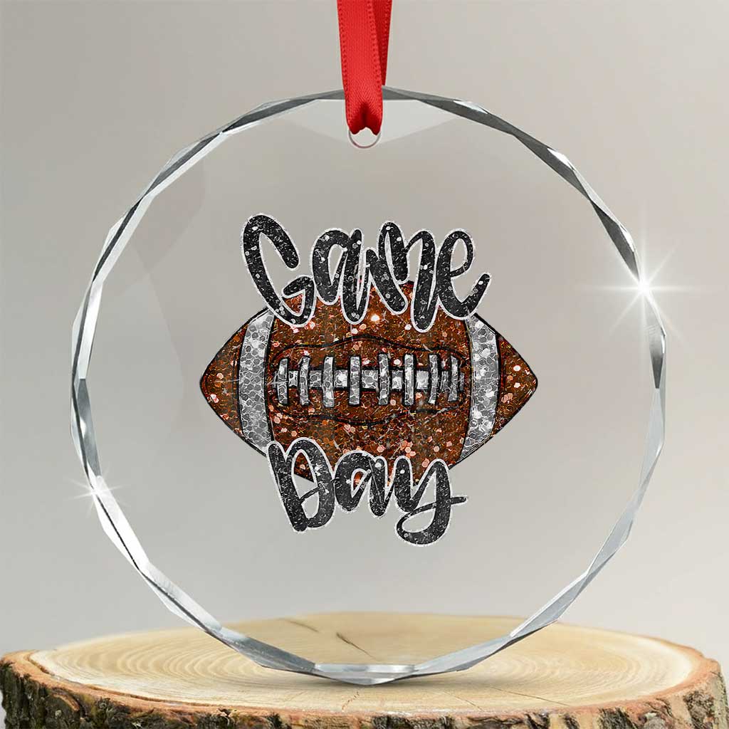 American Football Game Day Crystal Glass Ornament Rugby Season TS02 Transparent Glass 3'' Circle Print Your Wear