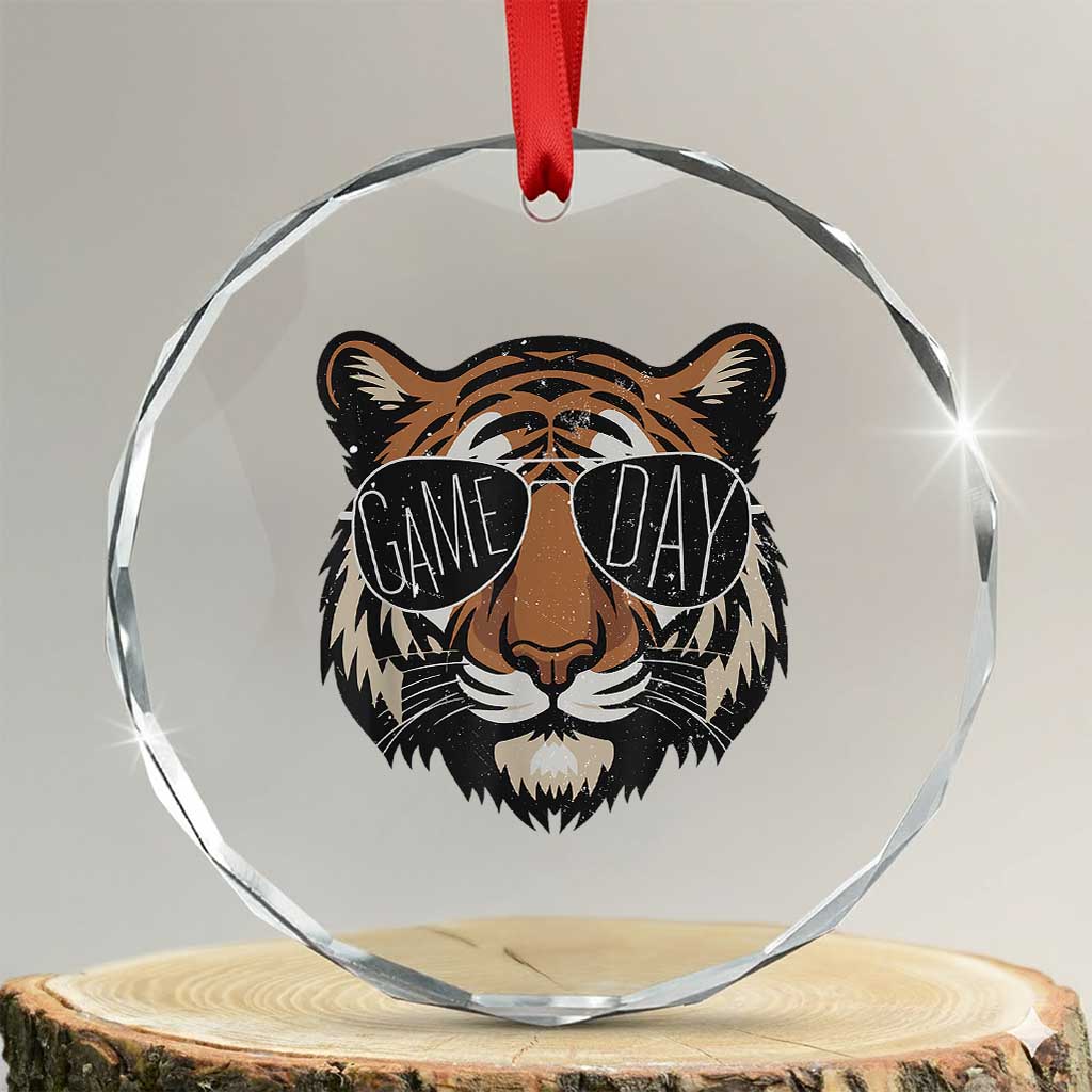 American Football Game Day Crystal Glass Ornament Touchdown Season Cool Tiger TS02 Transparent Glass 3'' Circle Print Your Wear