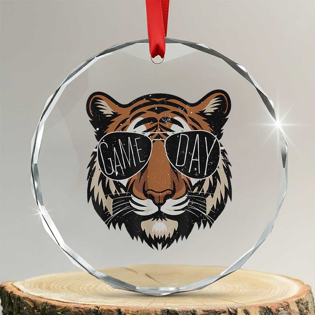 American Football Game Day Crystal Glass Ornament Touchdown Season Cool Tiger TS02 Transparent Glass 3'' Circle Print Your Wear