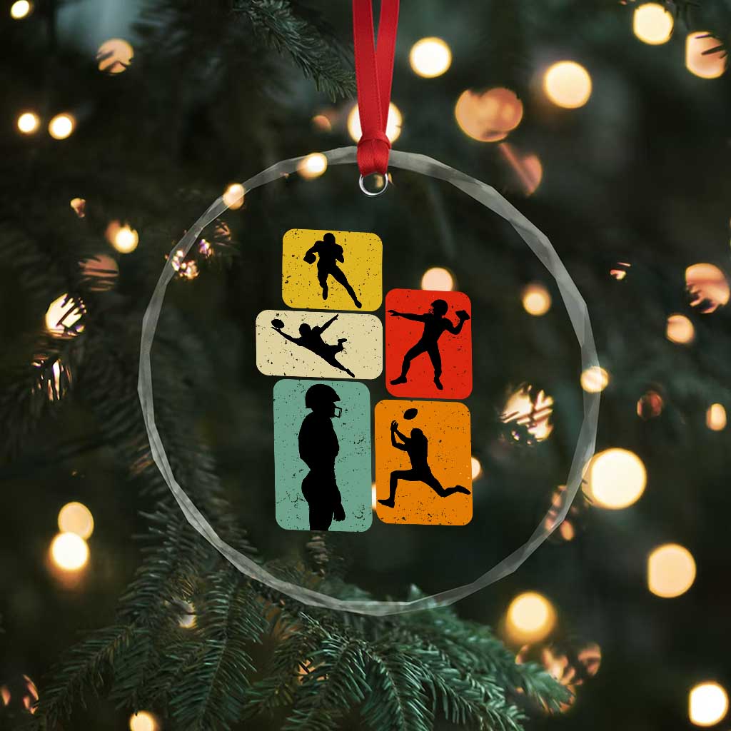 American Football Player Retro Vintage Sport Lover Crystal Glass Ornament TS11 Print Your Wear