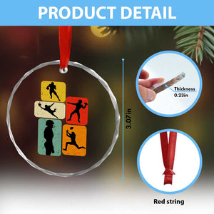 American Football Player Retro Vintage Sport Lover Crystal Glass Ornament TS11 Print Your Wear