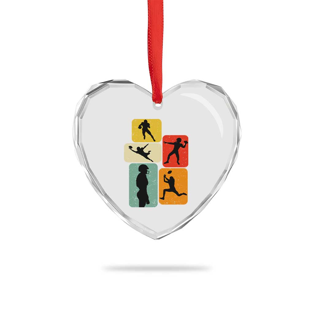 American Football Player Retro Vintage Sport Lover Heart Crystal Glass Ornament TS11 Print Your Wear