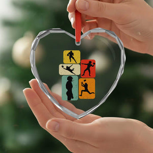 American Football Player Retro Vintage Sport Lover Heart Crystal Glass Ornament TS11 Print Your Wear