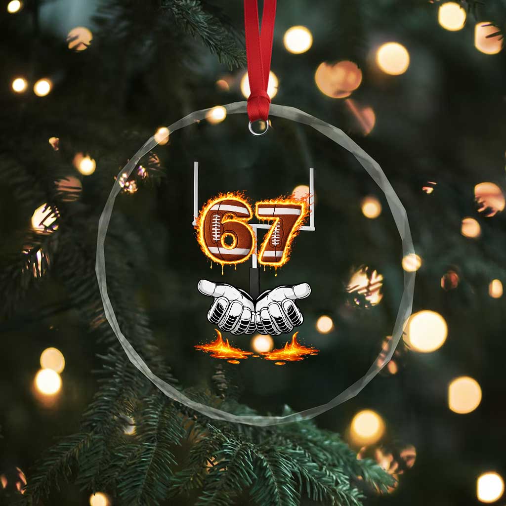 American Football Six Seven Meme Crystal Glass Ornament Fire Flame Drip TS12 Print Your Wear