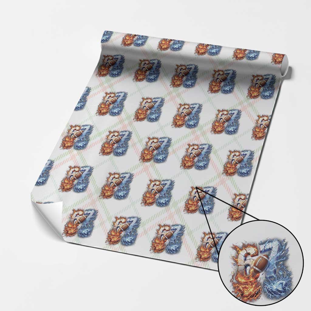 American Football Six Seven Meme Wrapping Paper Roll Funny Gen Alpha Slang Gift TS12 Christmas Plaid Print Your Wear