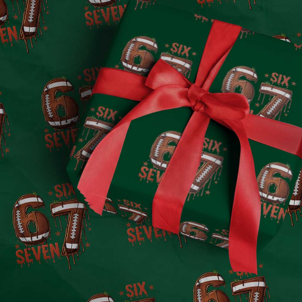American Football Six Seven Meme Wrapping Paper Roll Funny Gen Z Alpha Gift TS12 Green Print Your Wear