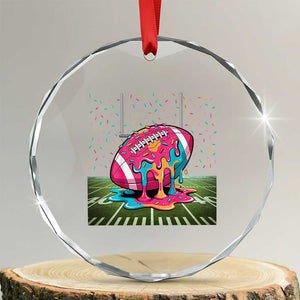 American Football Sprinkles Ice Cream Drip Field Goal Crystal Glass Ornament TS11 Transparent Glass 3'' Circle Print Your Wear