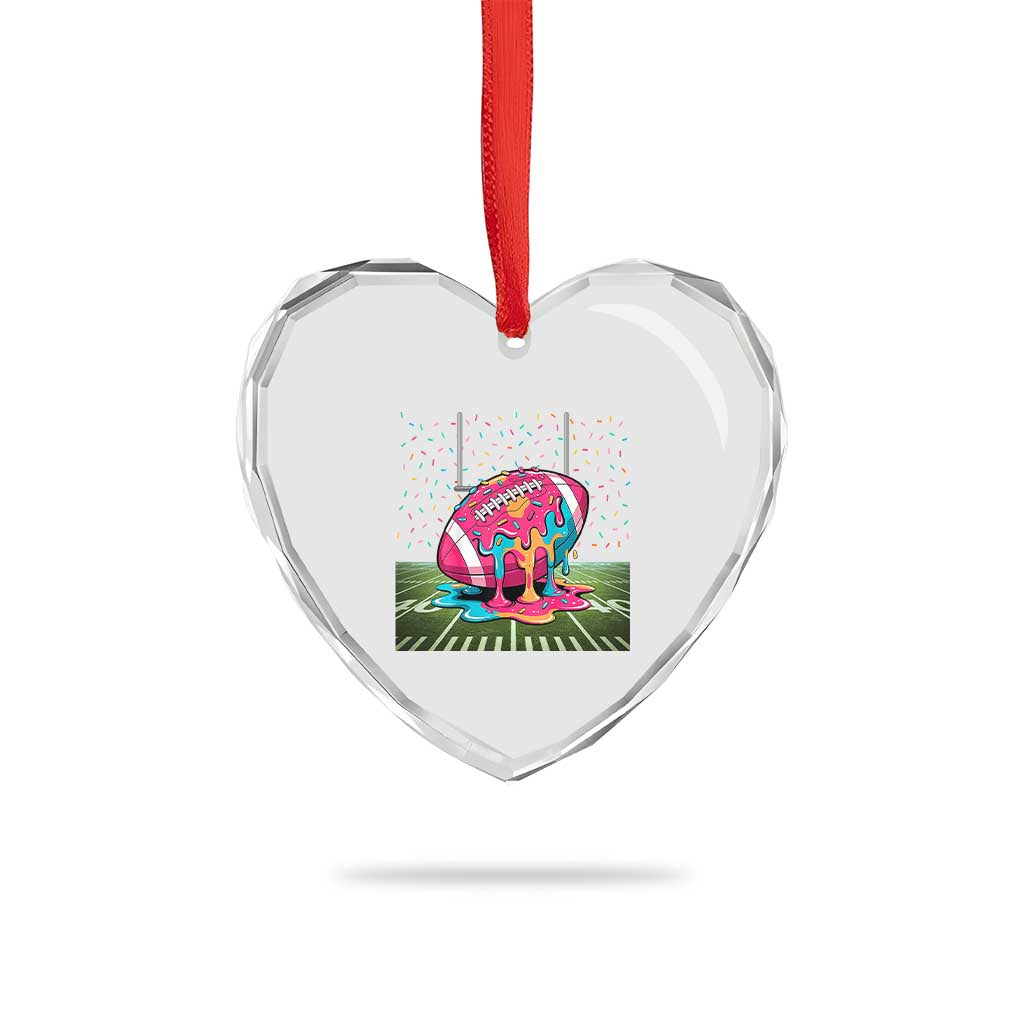 American Football Sprinkles Ice Cream Drip Field Goal Heart Crystal Glass Ornament TS11 Print Your Wear