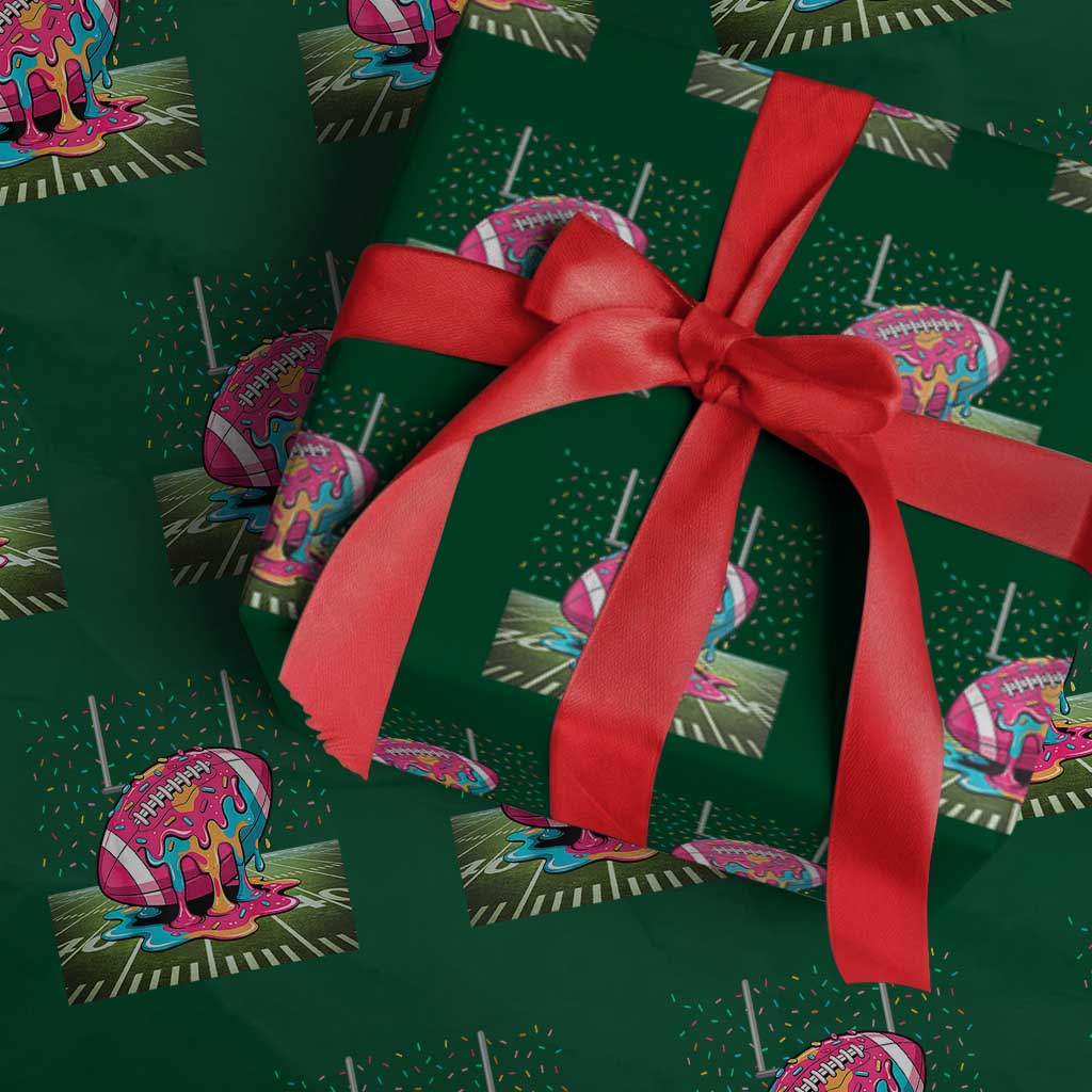 American Football Sprinkles Ice Cream Drip Field Goal Wrapping Paper Roll TS11 Green Print Your Wear
