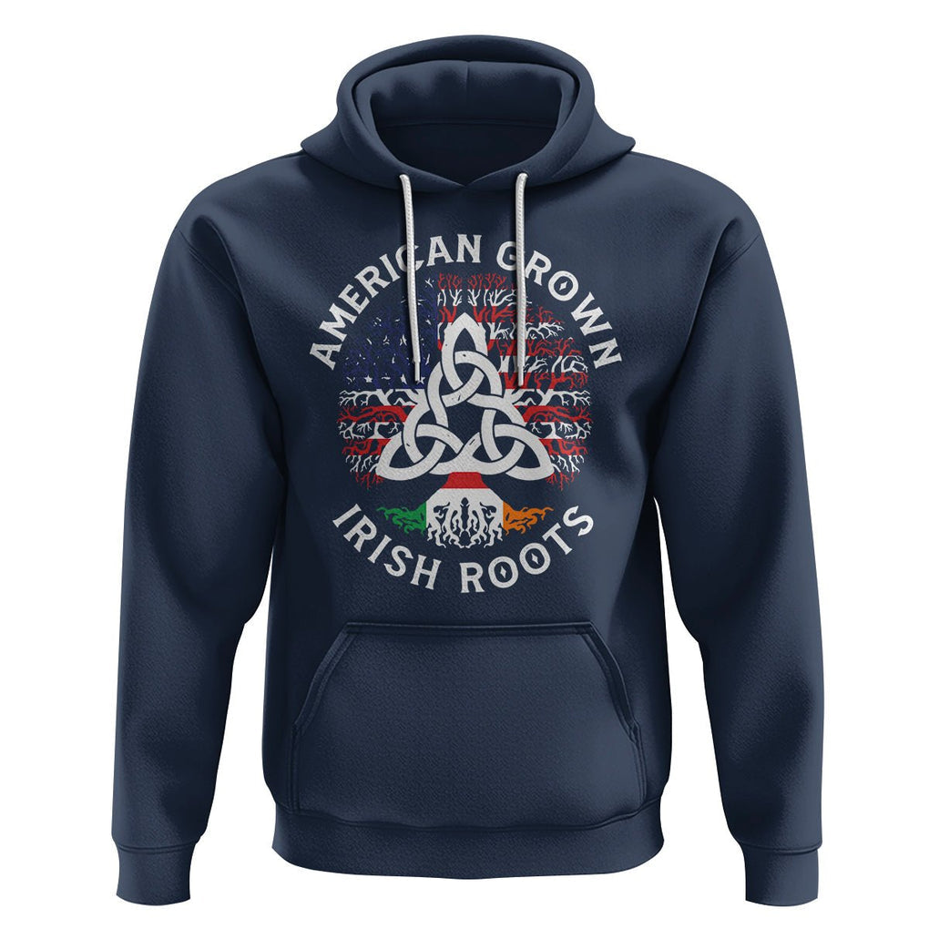 American Grown Irish Roots Ireland Flag Hoodie TS09 Navy Printyourwear