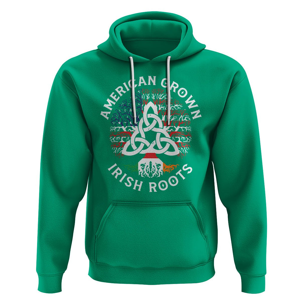 American Grown Irish Roots Ireland Flag Hoodie TS09 Irish Green Printyourwear