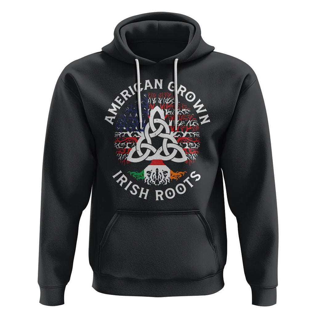 American Grown Irish Roots Ireland Flag Hoodie TS09 Black Printyourwear