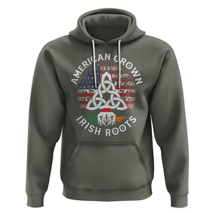 American Grown Irish Roots Ireland Flag Hoodie TS09 Military Green Printyourwear