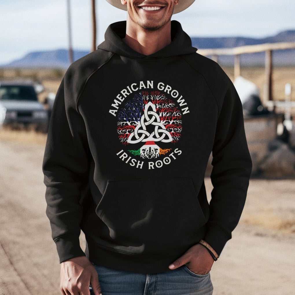 American Grown Irish Roots Ireland Flag Hoodie TS09 Printyourwear
