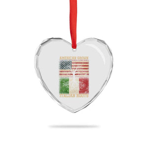 American Grown Italian Roots Heart Crystal Glass Ornament USA Italy Flag Family Tree Italian TS10 Print Your Wear