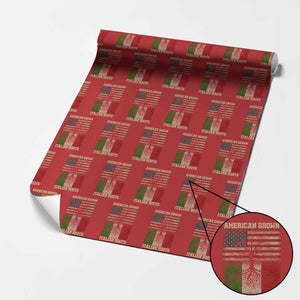 American Grown Italian Roots Wrapping Paper Roll USA Italy Flag Family Tree Italian TS10 Red Print Your Wear