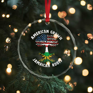 American Grown Jamaican Roots Crystal Glass Ornament Retro USA Jamaica Flag TS10 Print Your Wear