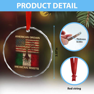 American Grown Mexican Roots Crystal Glass Ornament Retro Mexico America Flag TS10 Print Your Wear