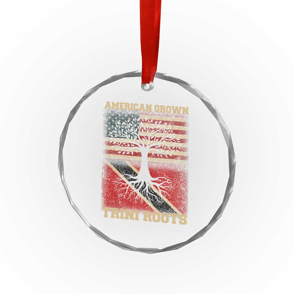 American Grown Trini Roots Crystal Glass Ornament Trinidad and Tobago USA Flag Trinidadian Proud Us TS10 Print Your Wear