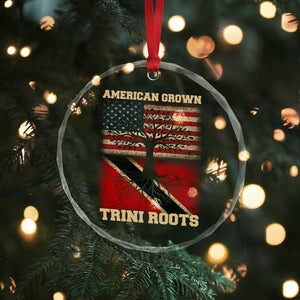 American Grown Trini Roots Crystal Glass Ornament Trinidad and Tobago USA Flag Trinidadian Proud Us TS10 Print Your Wear